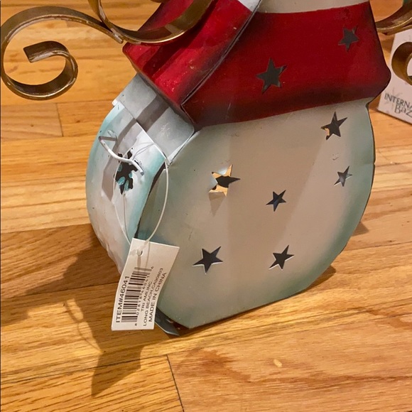 Snowman votive candle holder Metal NWT - Picture 3 of 5